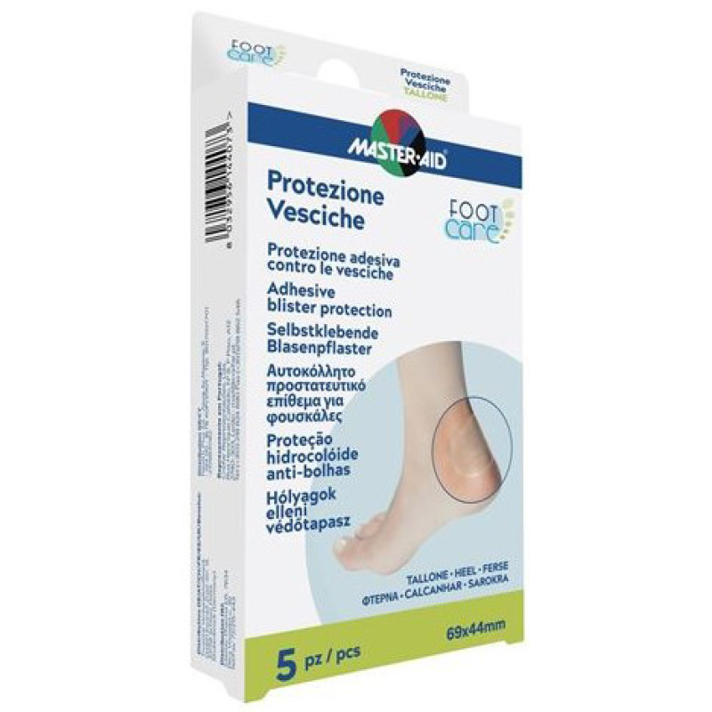 IDROCOLLOIDE MASTER-AID FOOTCARE VESCICHE TALLONE 69X44 MM 5 PEZZI A1