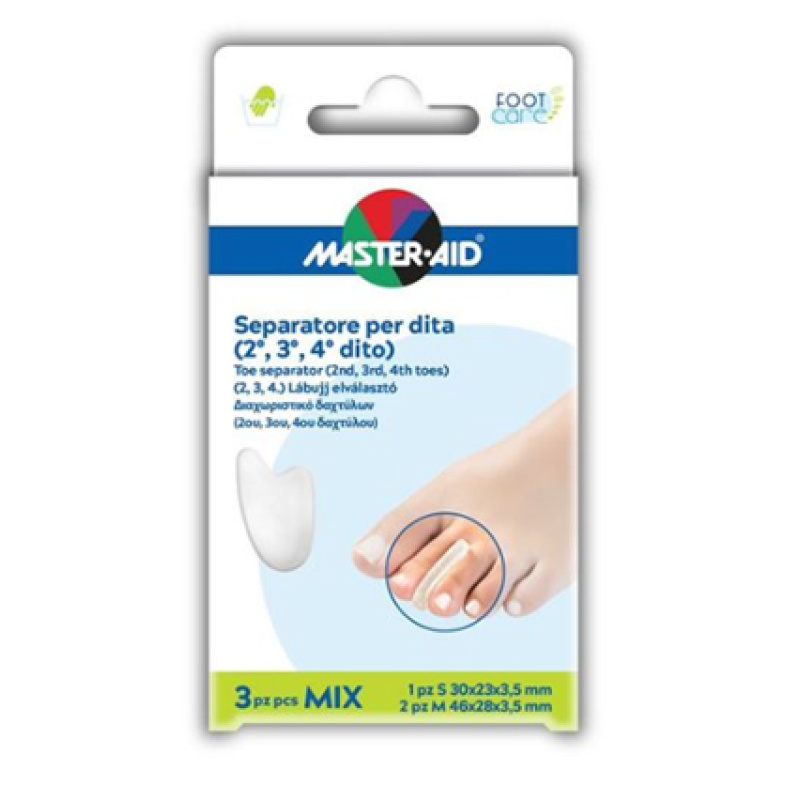 SEPARATORE DITA IN GEL MASTER-AID FOOTCARE MIX 1 SMALL + 2 MEDIUM C9